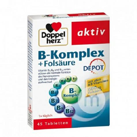 Doppelherz German Multivitamin B + Tablet Nutrisi Asam Folat Versi Luar Negeri