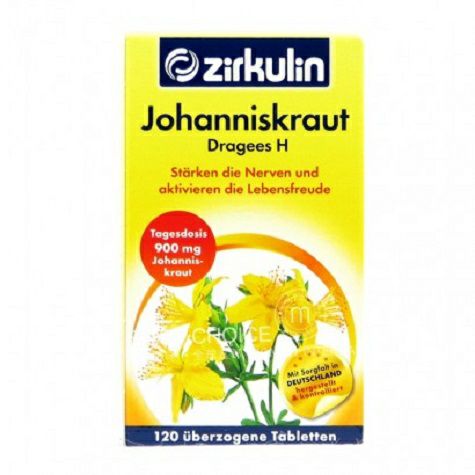 Zirkulin German Hypericum Meredakan Ketegangan Saraf Tablet yang Dilapisi Gula Versi Luar Negeri