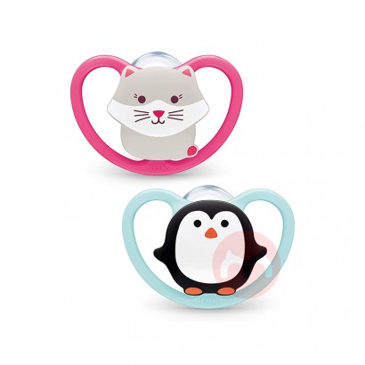 NUK Jerman NUK Silicone Pacifier Space Series 6-18 bulan dua kucing dan penguin Asli lokal luar negeri