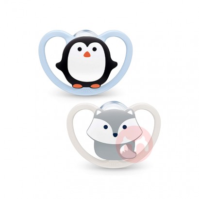 NUK Jerman NUK Silicone Pacifier Space Series 0-6 bulan dua penguin dan rubah Asli lokal luar negeri