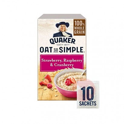Quaker American Quaker Whole Wheat Oatmeal dengan Strawberry, Raspberry, dan Cranberry