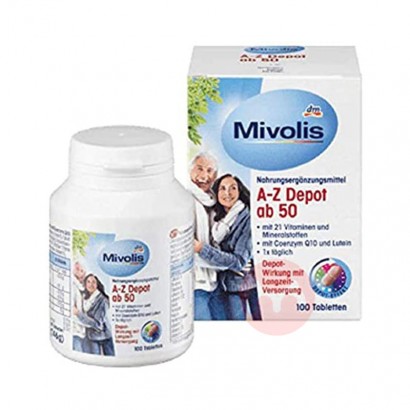 Mivolis Tablet multivitamin Mivolis A-Z Jerman untuk orang tua di atas 50 tahun versi asli di luar negeri