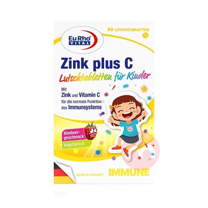 EuRho® Vital German Children's Zinc dan Vitamin C Lozenges 60 Tablet Asli Luar Negeri