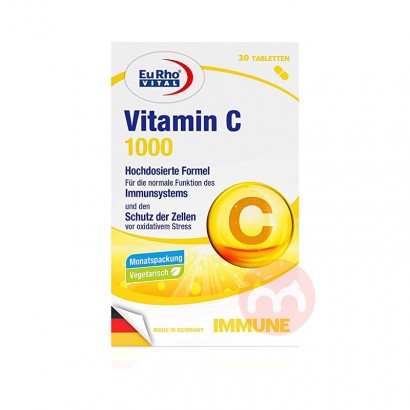 EuRho® Vital Lozenges vitamin C dewasa Jerman 30 tablet, versi asli luar negeri
