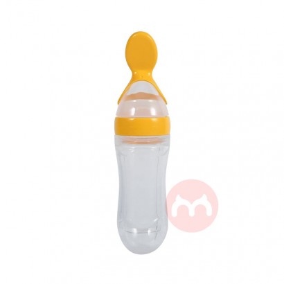 Tyenaza Sendok botol susu bayi silikon (kuning) Asli lokal luar negeri