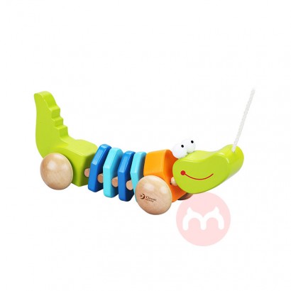 Classic World Wooden push-pull tumbling crocodile baby toy
